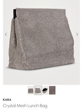 NWOT-KARA Crystal Mesh Lunch Bag + Rhinestone Face Mask  Angela Dimayuga Collab